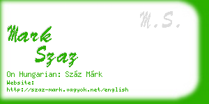 mark szaz business card