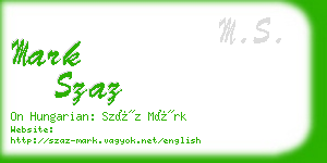 mark szaz business card